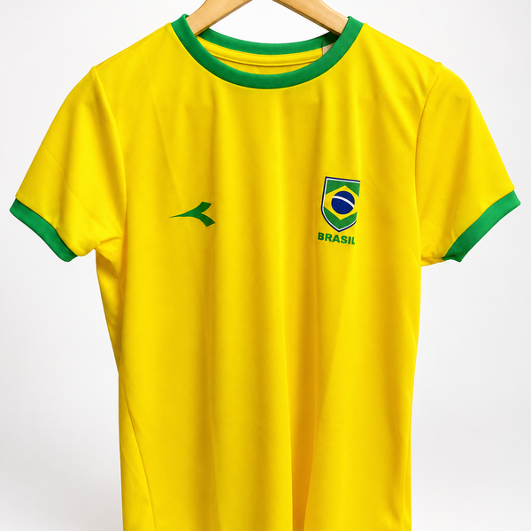 Camisa Brasil Amarela Diadora Feminina