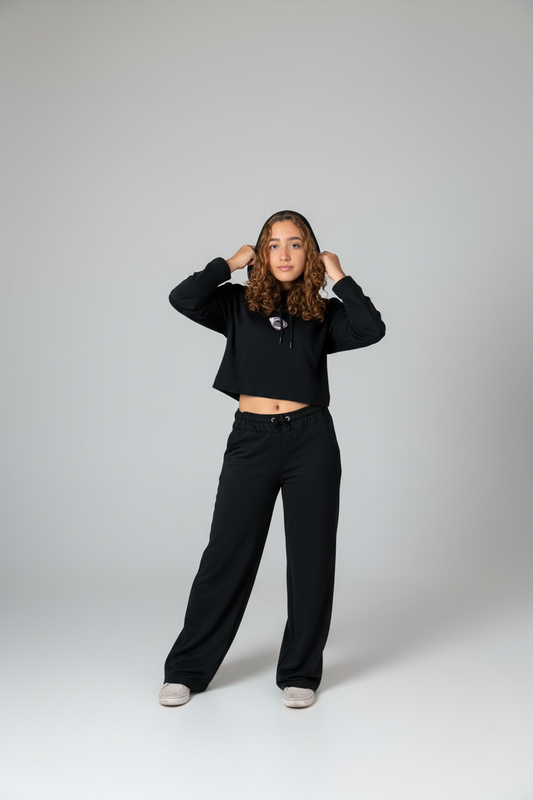 Conjunto Moletom Feminino Cropped + Calça Moletom Spyna