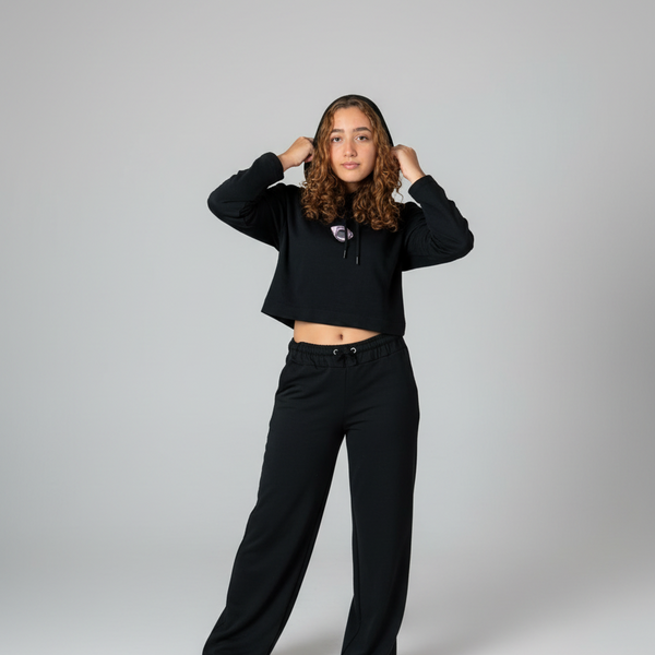 Conjunto Moletom Feminino Cropped + Calça Moletom Spyna