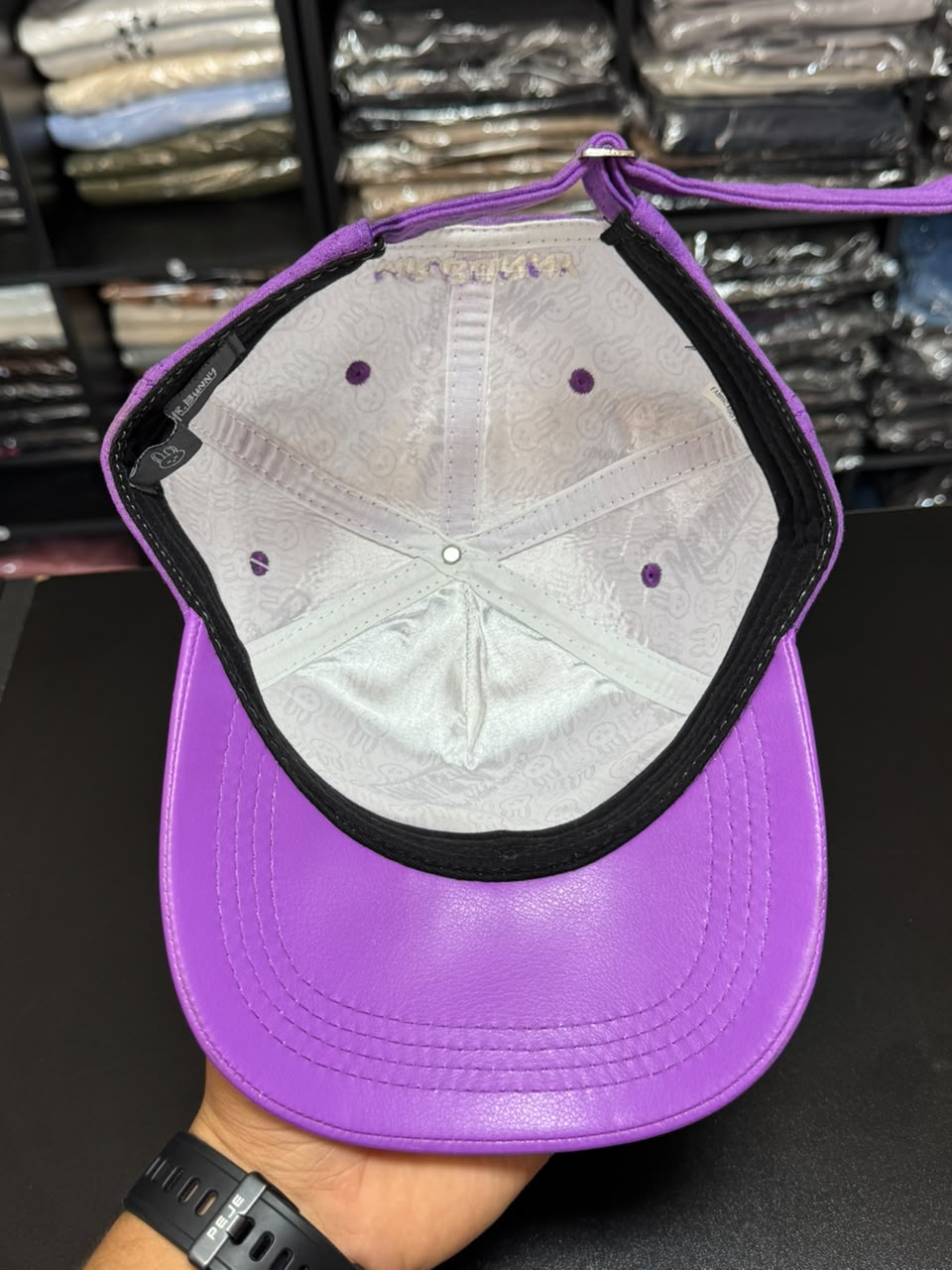 Boné Camurça Snapback Mr Bunny Roxo Masculino Original