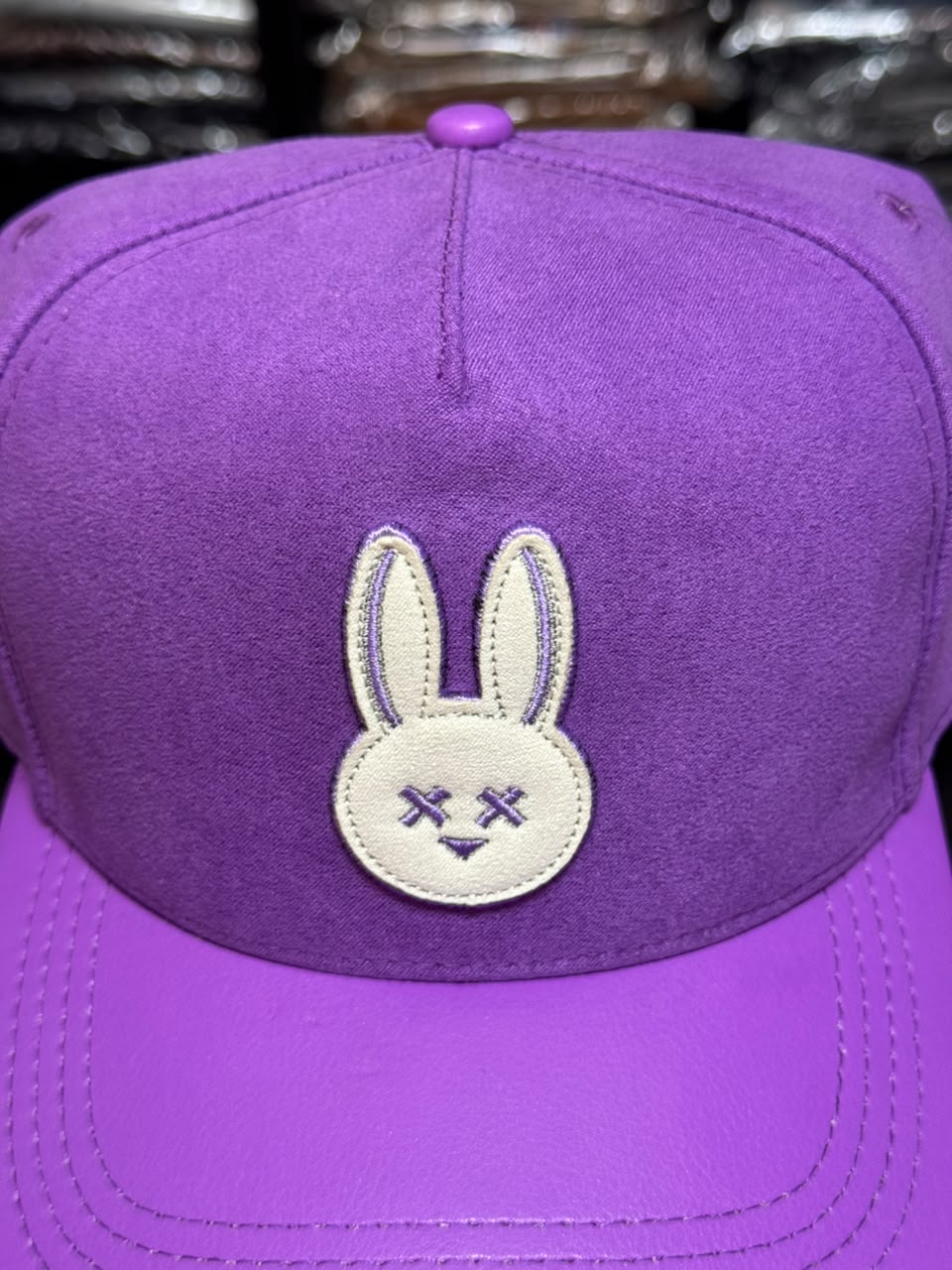 Boné Camurça Snapback Mr Bunny Roxo Masculino Original