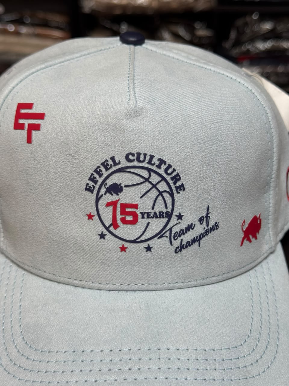 Boné Snapback Effel Culture Couro Leve Azul Masculino Original