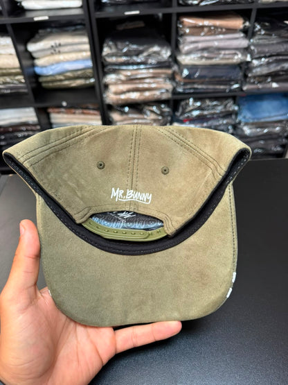 Boné Snapback Mr Bunny Camurça Verde Oliva Masculino Original