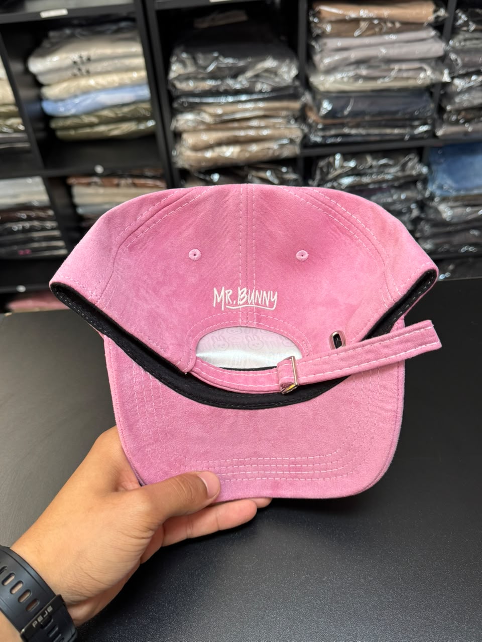 Boné Snapback Mr Bunny Camurça Rosa Masculino Original