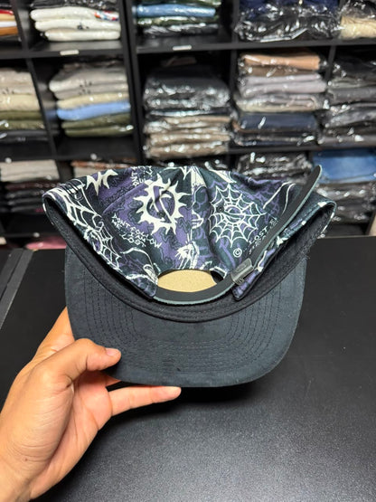 Boné Lost Aranha Caveira Roxo Snapback Preto Masculino