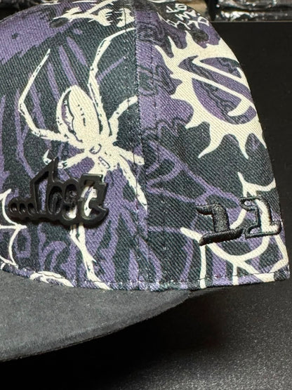Boné Lost Aranha Caveira Roxo Snapback Preto Masculino