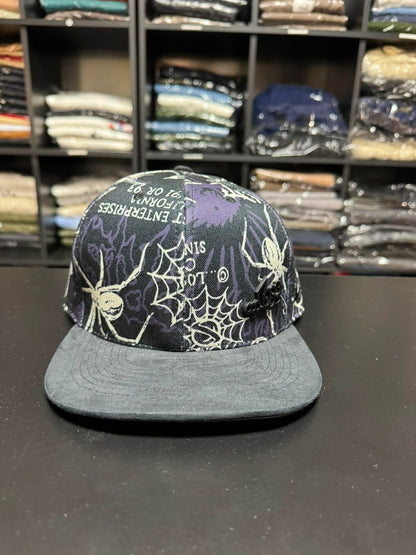 Boné Lost Aranha Caveira Roxo Snapback Preto Masculino