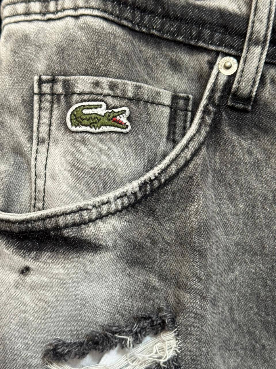 Bermuda Lacoste Jeans Grafitte Jogador Rasgada 100% Original
