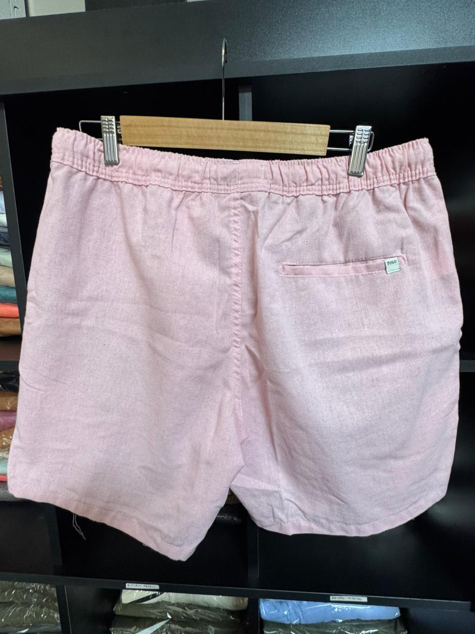 Shorts Mauricinho Sarja Polo Rauph Lauren Rosa Masculino