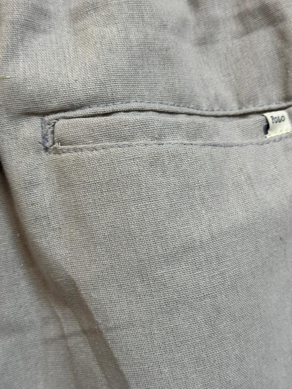 Shorts Mauricinho Sarja Polo Rauph Lauren Cinza Claro Masculino
