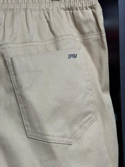 Bermuda Spyna Sarja Bege Básica Masculina Cordão Estilo Cargo