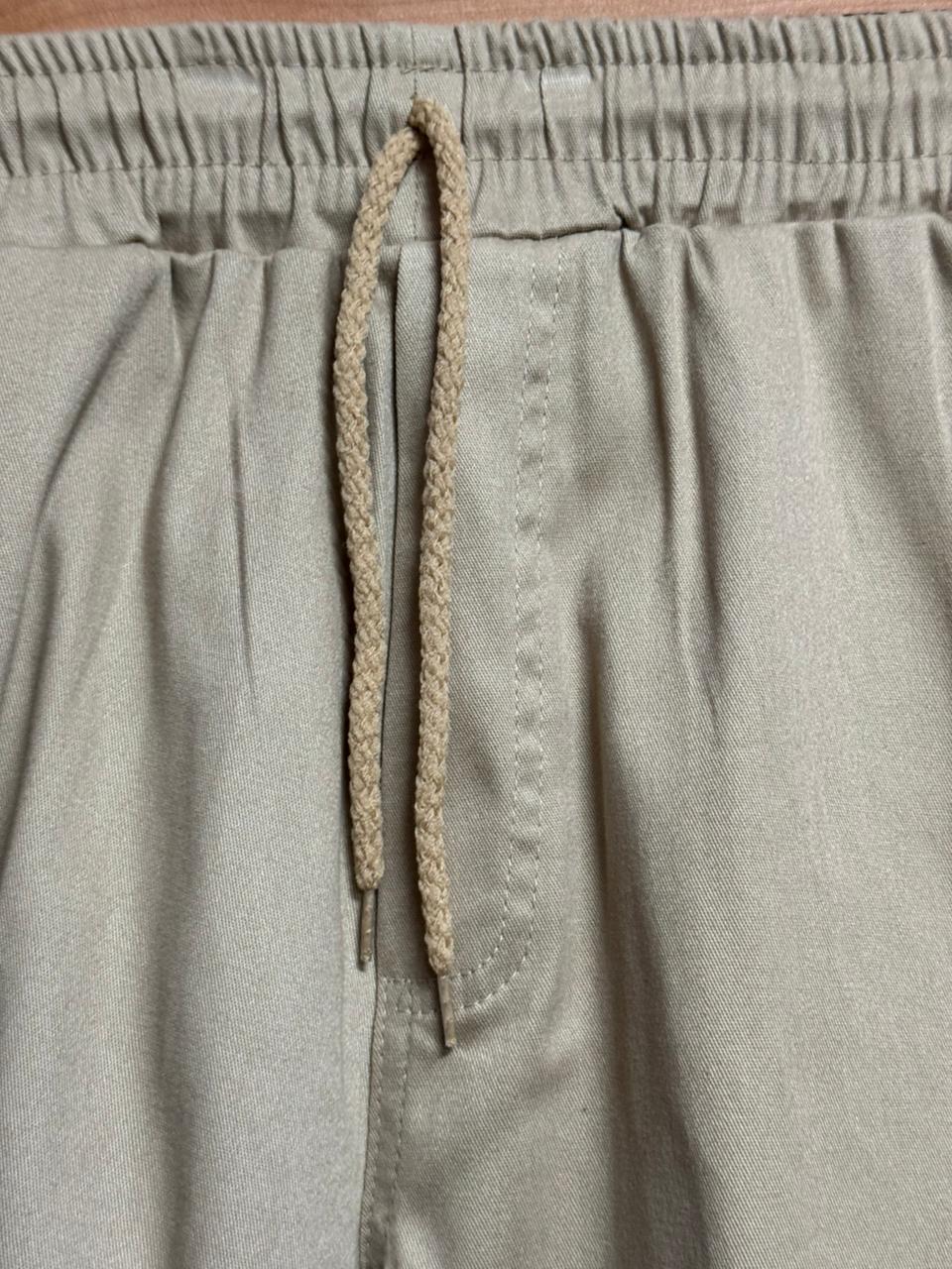 Bermuda Spyna Sarja Bege Básica Masculina Cordão Estilo Cargo