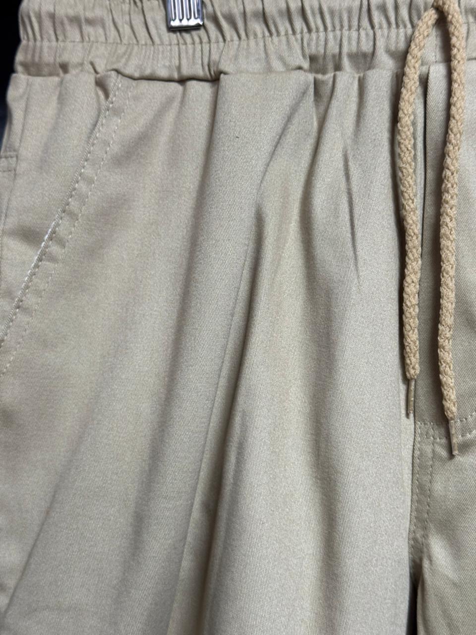 Bermuda Spyna Sarja Bege Básica Masculina Cordão Estilo Cargo