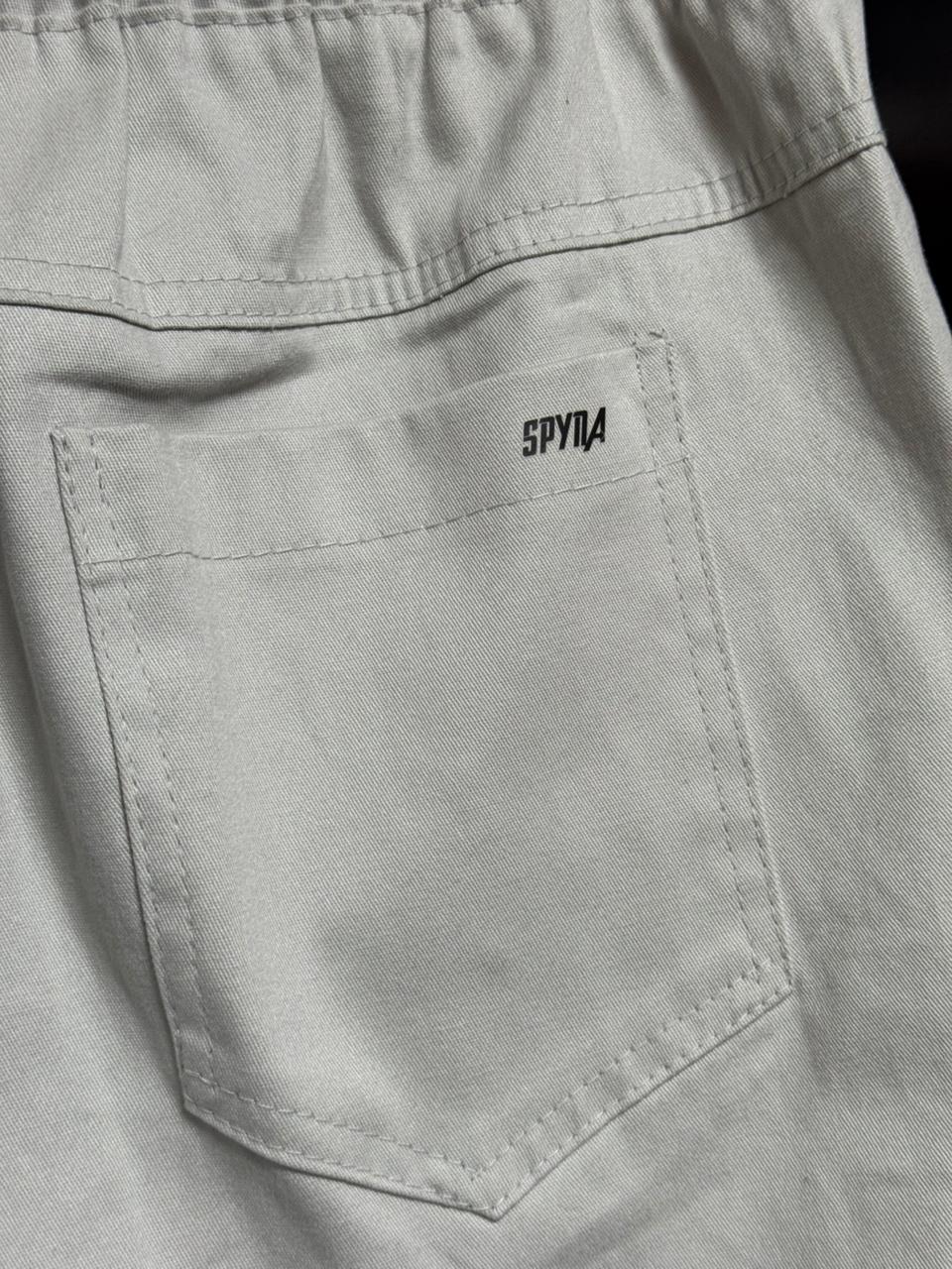 Bermuda Spyna Sarja Básica Masculina Cinza Claro Estilo Cargo