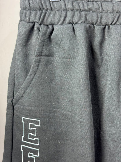 Bermuda Moletom Effel Culture 15 Preta Masculina Casual Streetwear