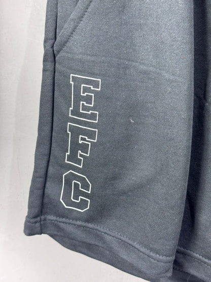 Bermuda Moletom Effel Culture 15 Preta Masculina Casual Streetwear