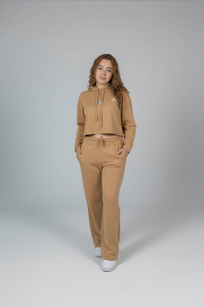 Conjunto Moletom Feminino Cropped + Calça Moletom Spyna