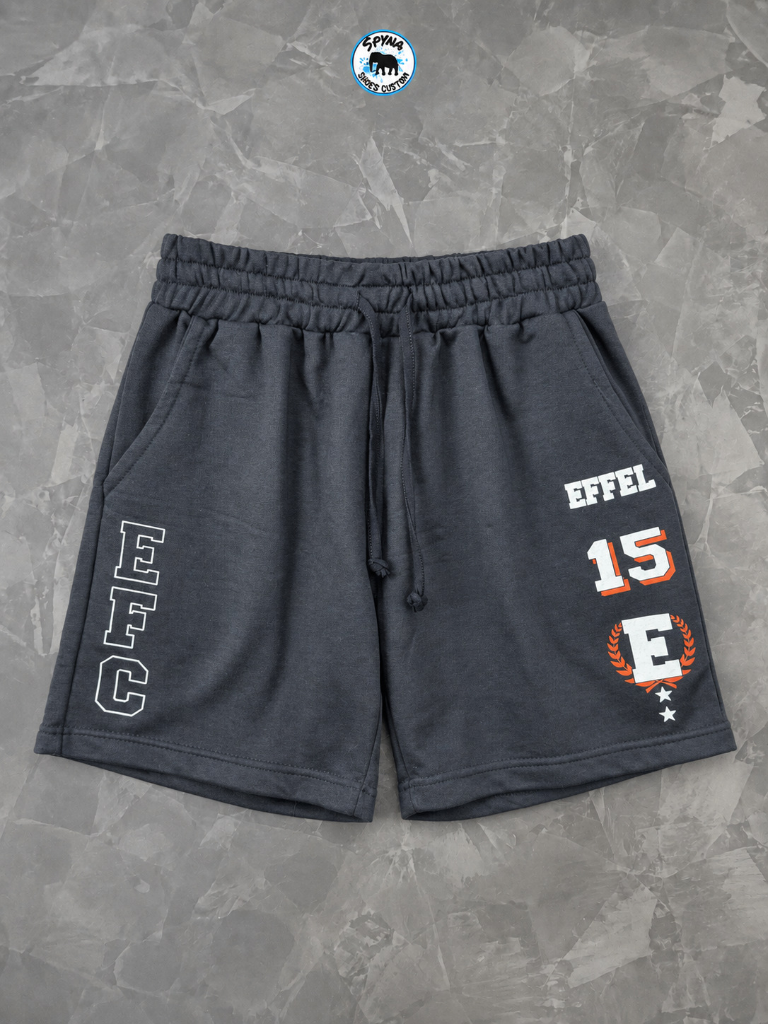 Bermuda Moletom Effel Culture 15 Preta Masculina Casual Streetwear
