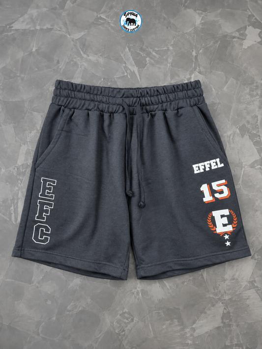 Bermuda Moletom Effel Culture 15 Preta Masculina Casual Streetwear