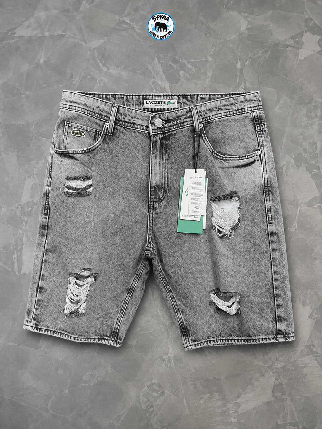 Bermuda Lacoste Jeans Grafitte Jogador Rasgada 100% Original
