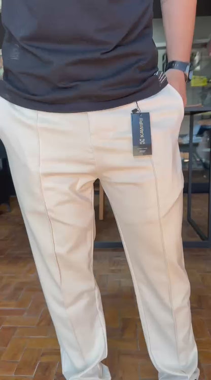 Calça de Alfaiataria Kawipii Original Masculina Bege